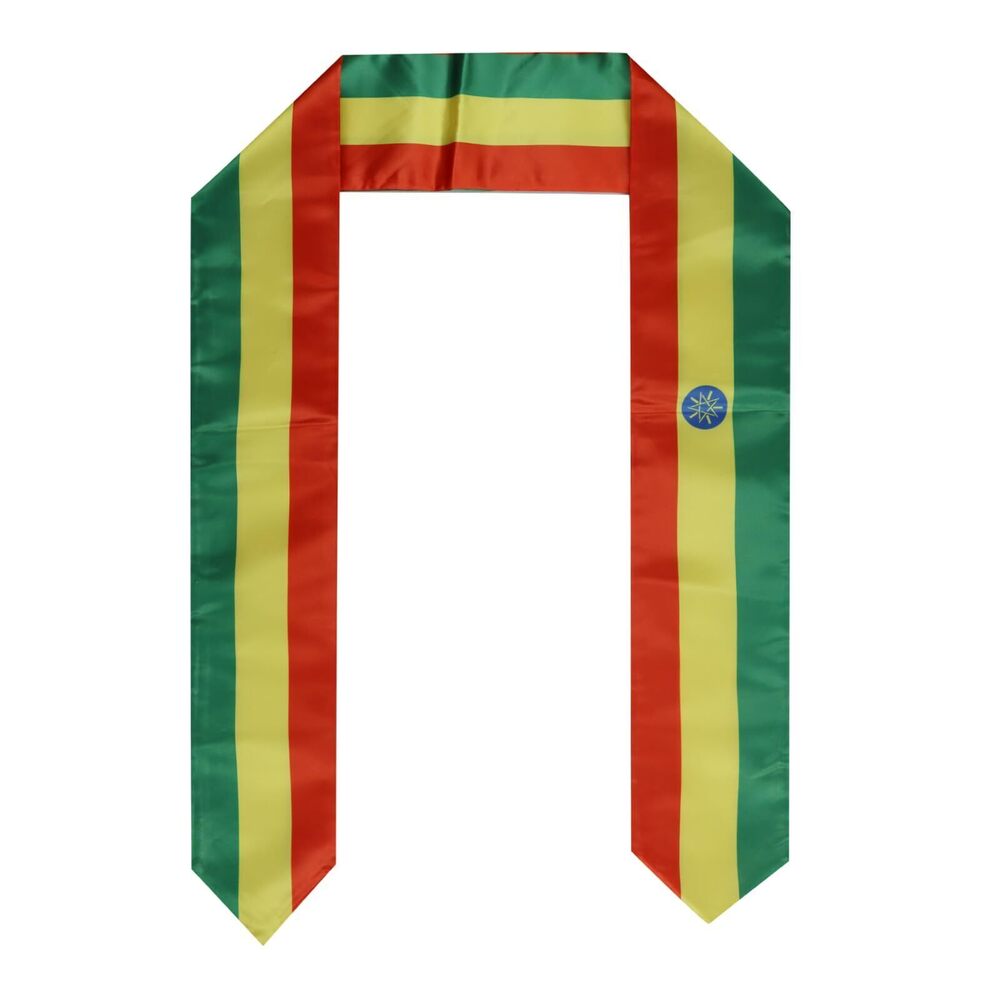 9143 Ethiopia Flag Graduation Stole Sash for Study Aboard International